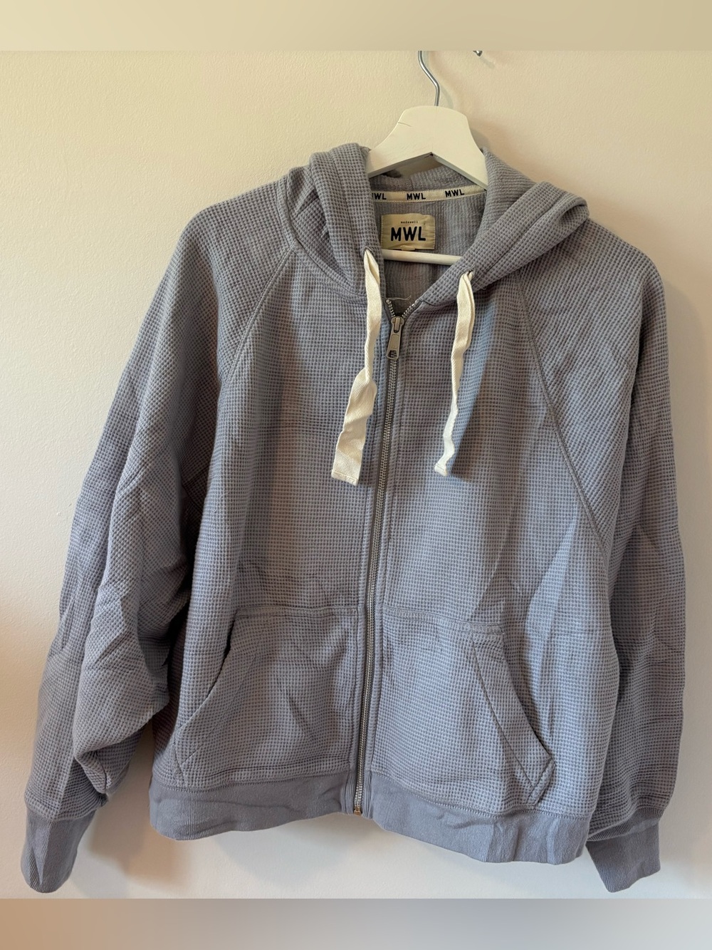 Madewell MWL Textured Waffle Cocoon Hoodie Sweatshirt L
